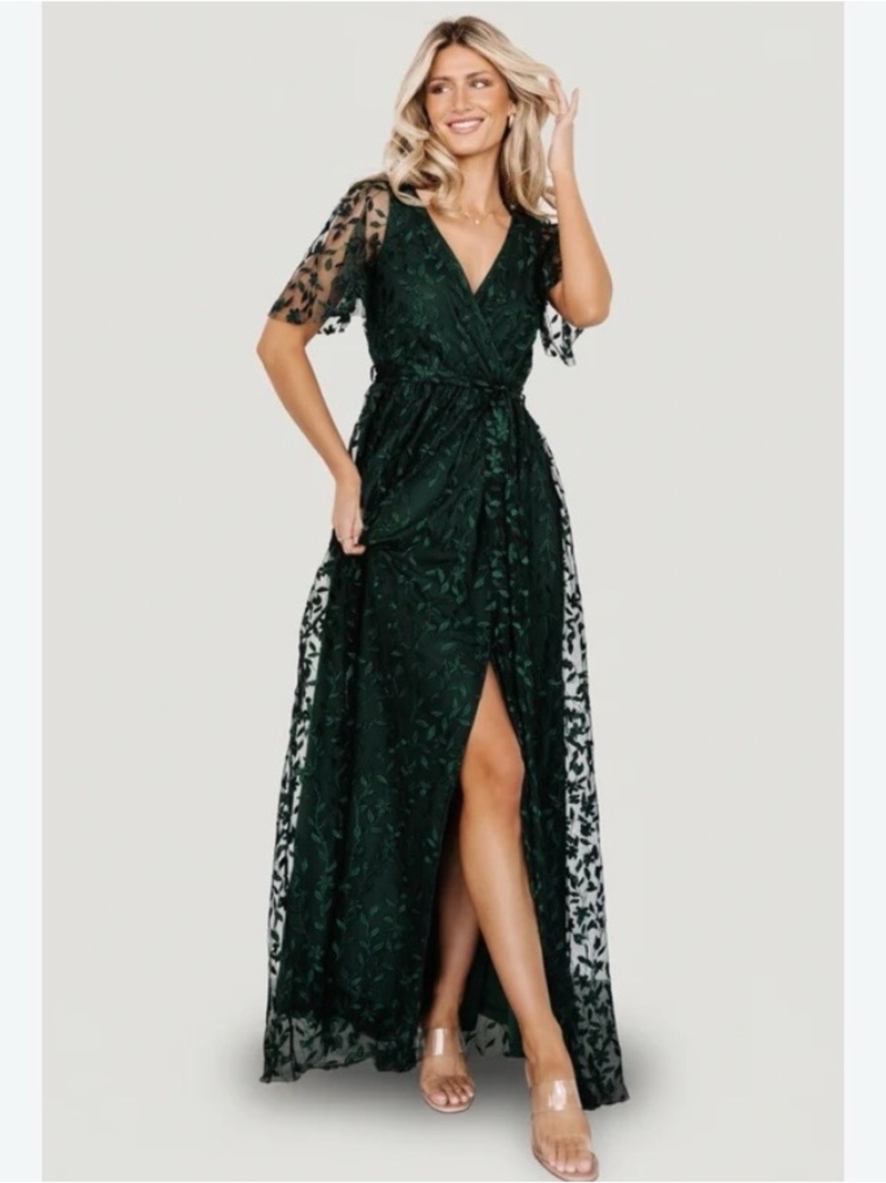 Baltic Born Marseille Embossed Maxi Dress Size S Green Fairy Whimsigoth Romantic